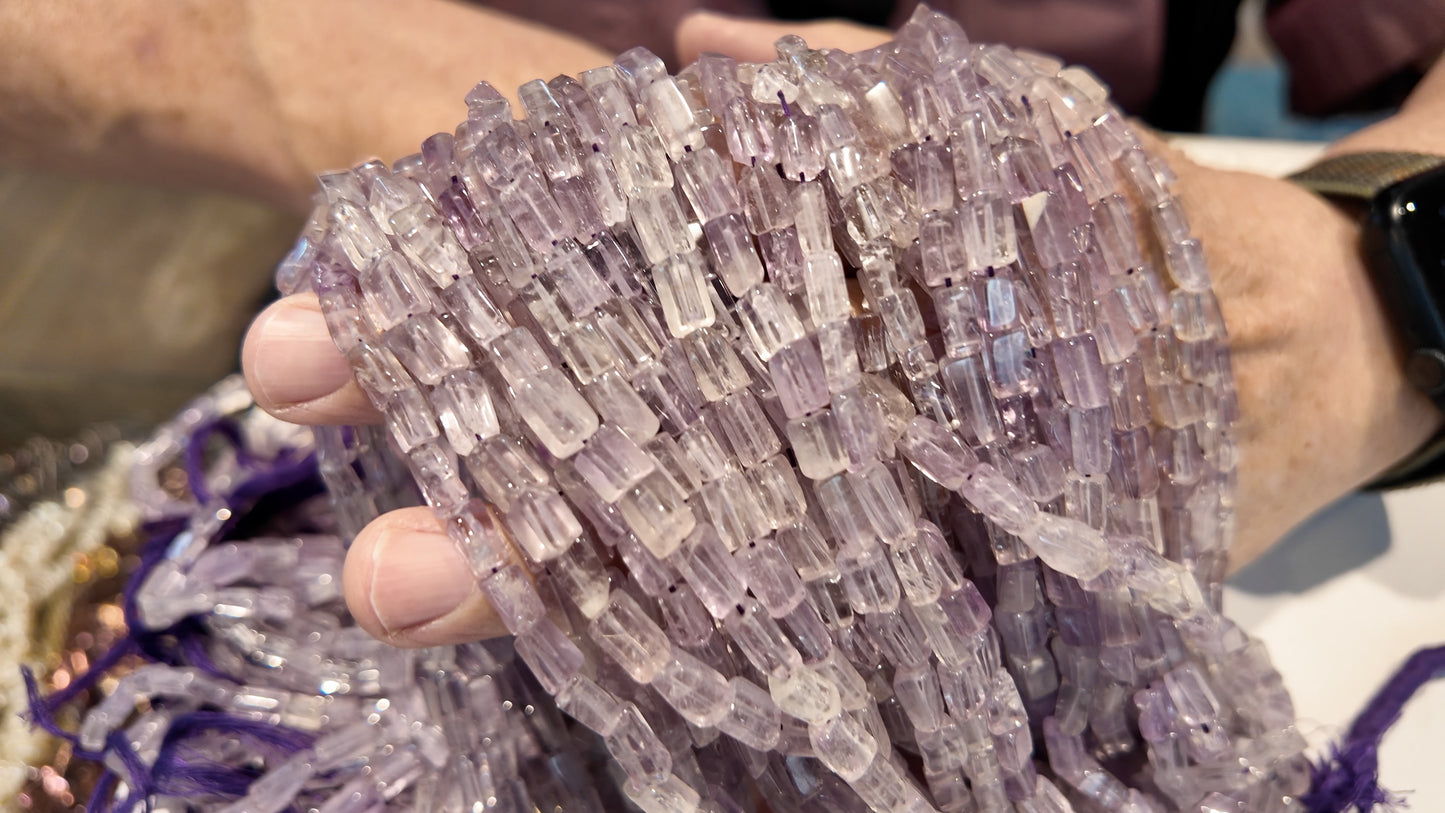 Lilac Amethyst 5x8 15" rectangles. $10 a strand!