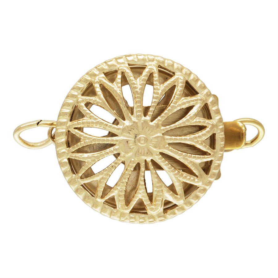 Gold Filled! 12.0MM ROUND FILIGREE PEARL CLASP