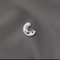 Sterling Silver Crimp Bead Cover - 3mm pack of 20