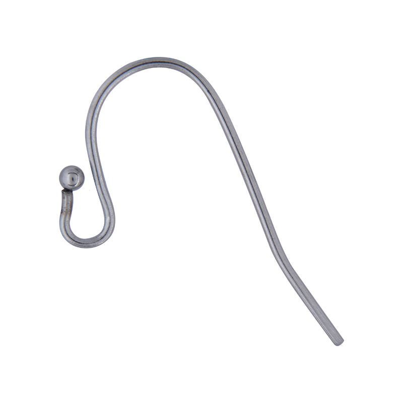 Stainless Steel Ear Wire with 1.5mm Ball - .028"/.7mm/21 GA Round Wire