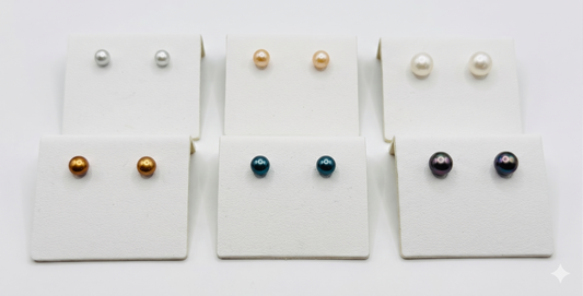 FW Pearl Studs set in Sterling Silver beautiful luster