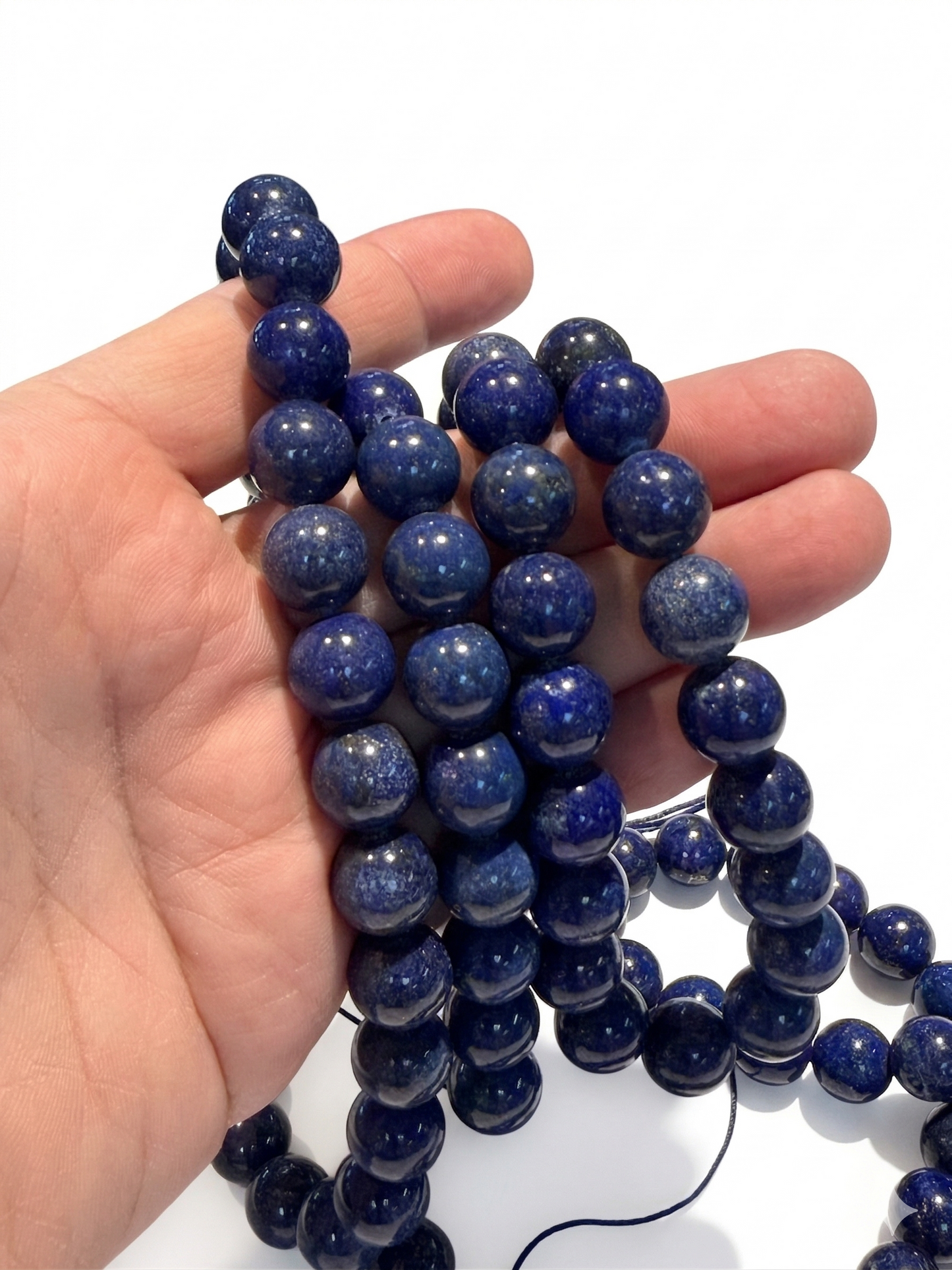 Genuine, natural color Lapis round beads! 12-13mm 15" strands.