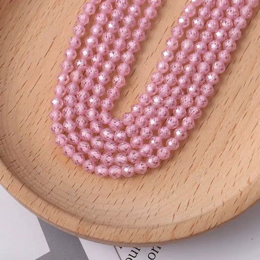 Faceted Cubic Zirconia 4mm beads 15" Strands