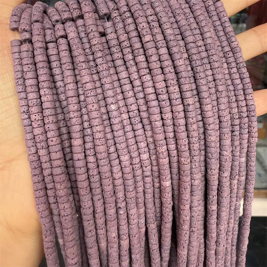 Volcanic Rock Heishi cut 2x4mm 150 beads, approx 15" strands