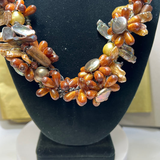 Wetters Garden Necklace 18", Boar Wetters, Pearls, and Sterling Silver