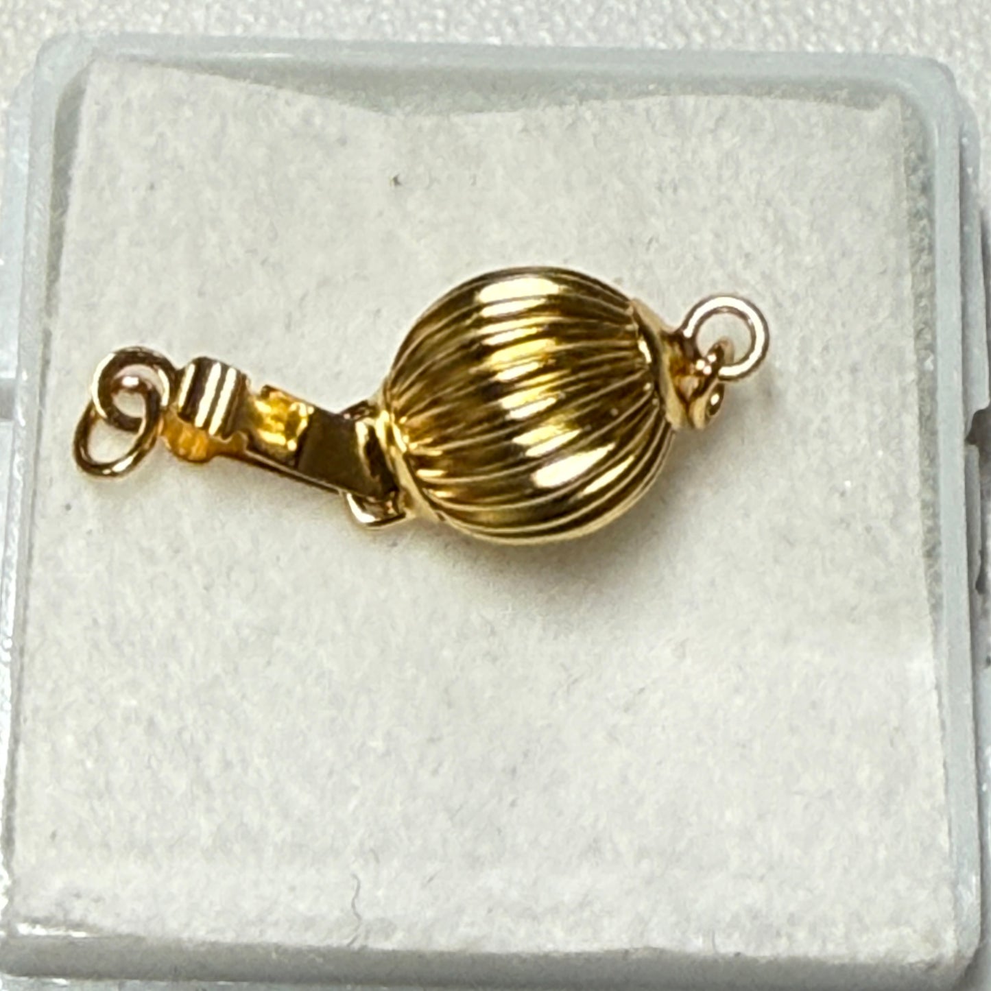 Corrugated Ball Safety Clasp Vermeil 8 mm
