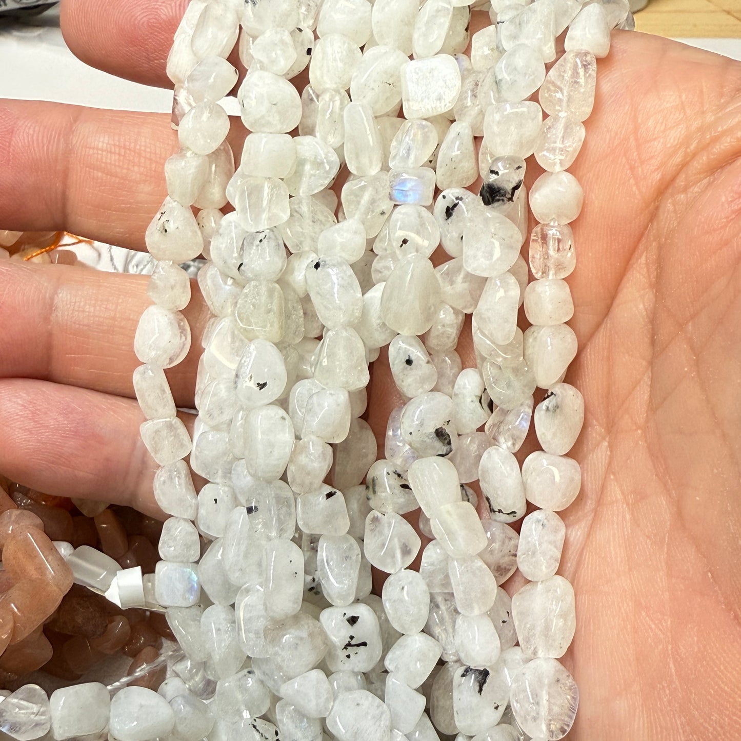 Sun and Moon Special! Moonstone and Sunstone deal! 16" 8 mm beads