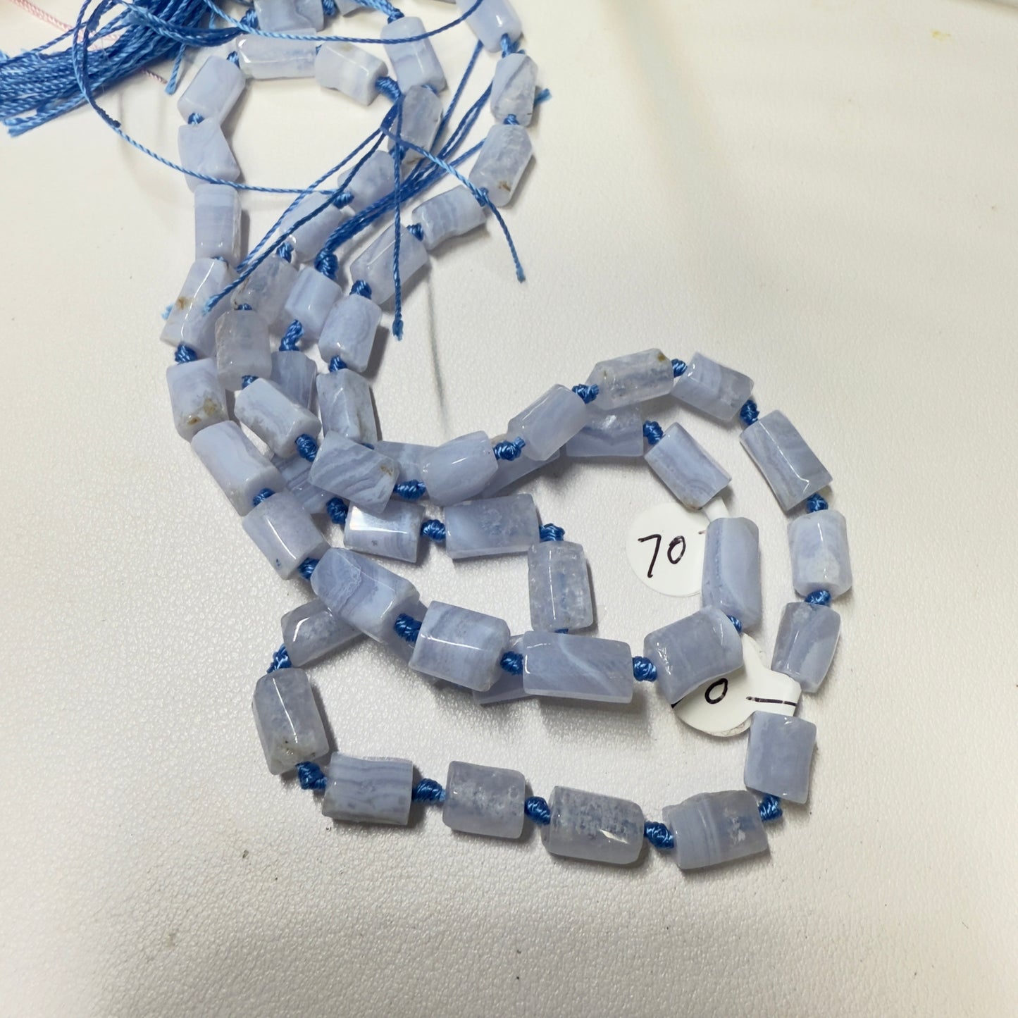 Blue Lace Agate Faceted Rods approx. 7x11 16" strands