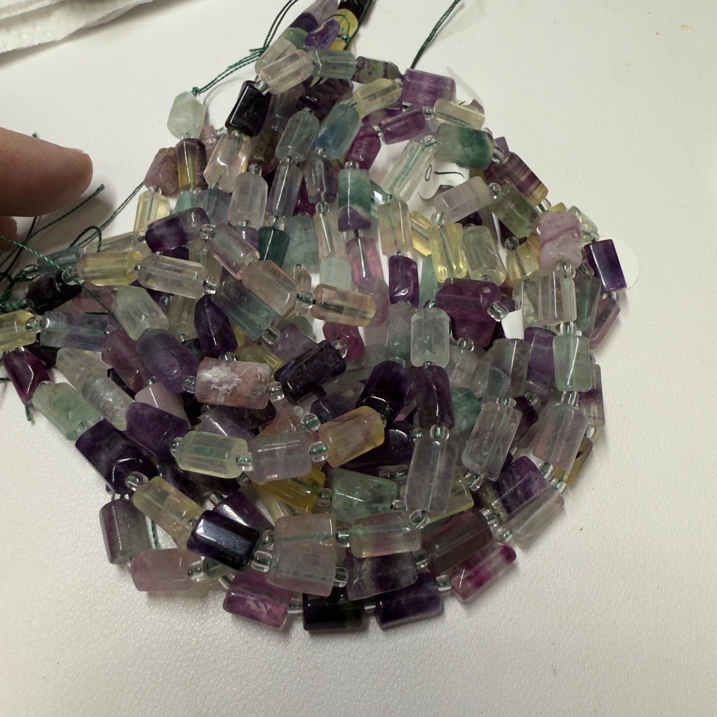 Fluorite Rods with flat sides from Mexico! 16" strands approx. 6x11
