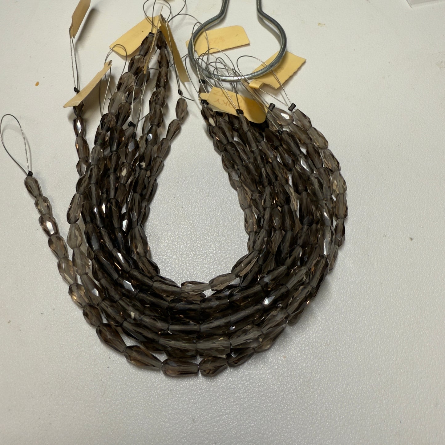 Smokey Quartz Faceted Vase Shape approx. 5x10 8" strands