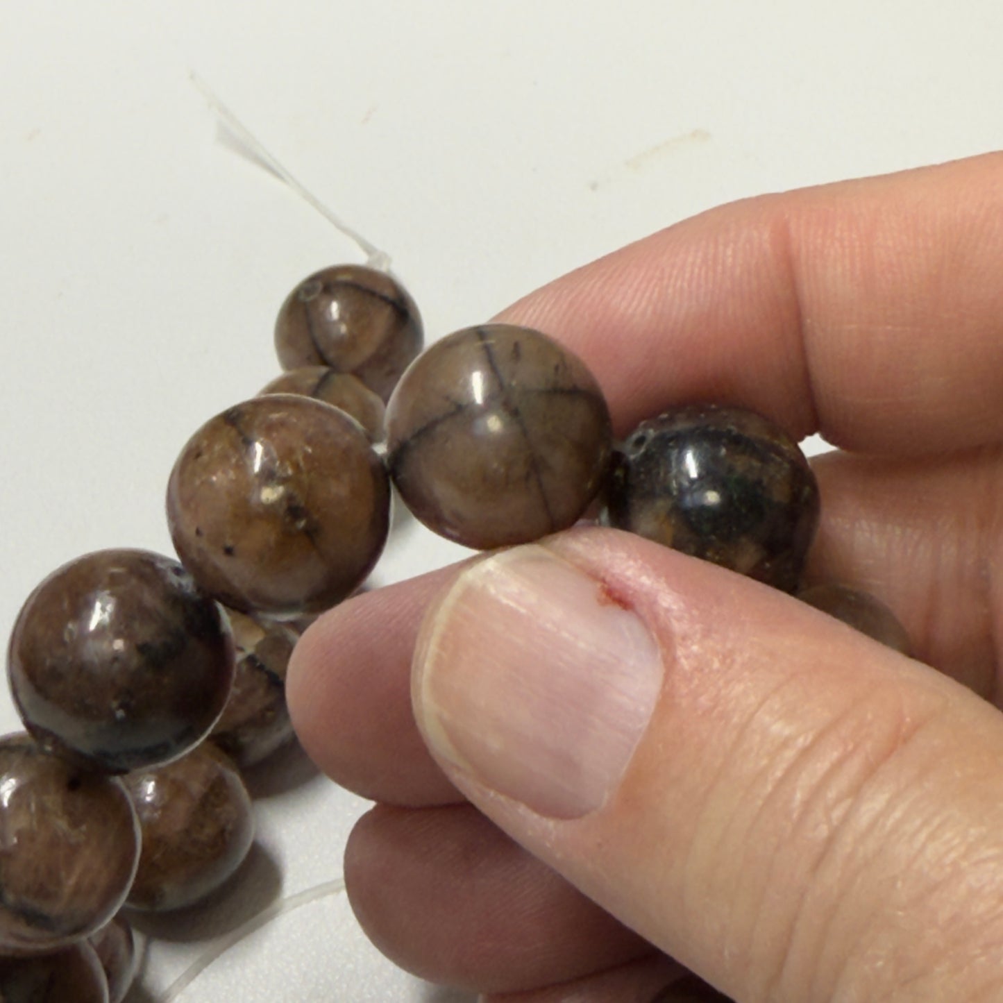 Chiasolite 14 mm, natural you get 14 beads 8"