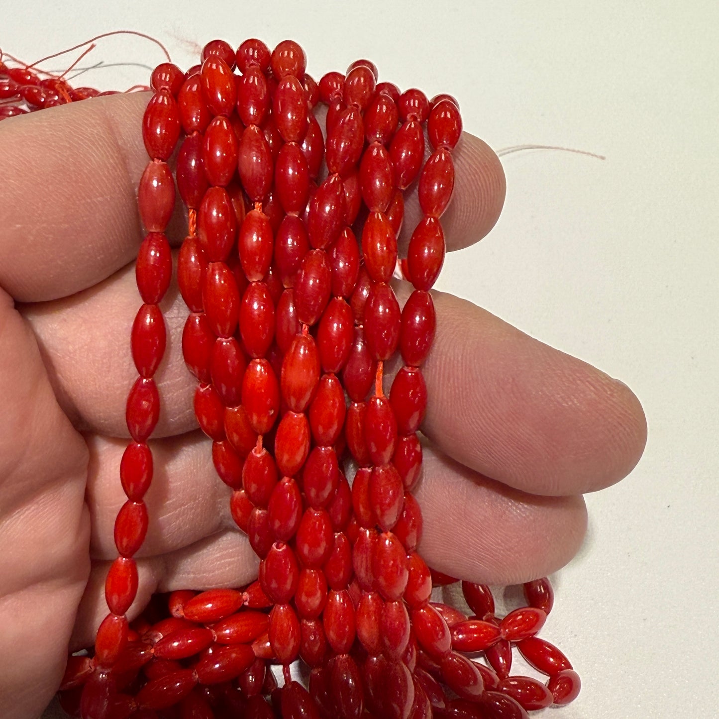 Real Coral Olive Shaped 4x8 16" color enhanced