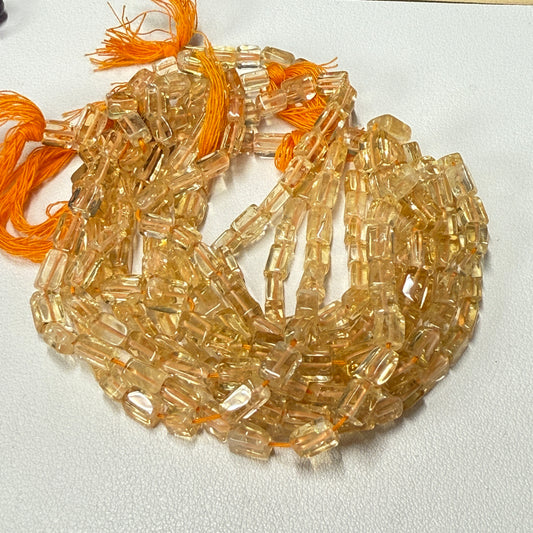 Citrine rectangle beads approx. 4x6 16" long No Treatments
