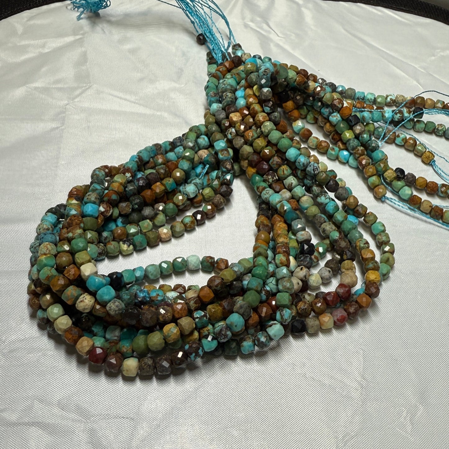 Gemstone Cube Beads 4mm 16" strands
