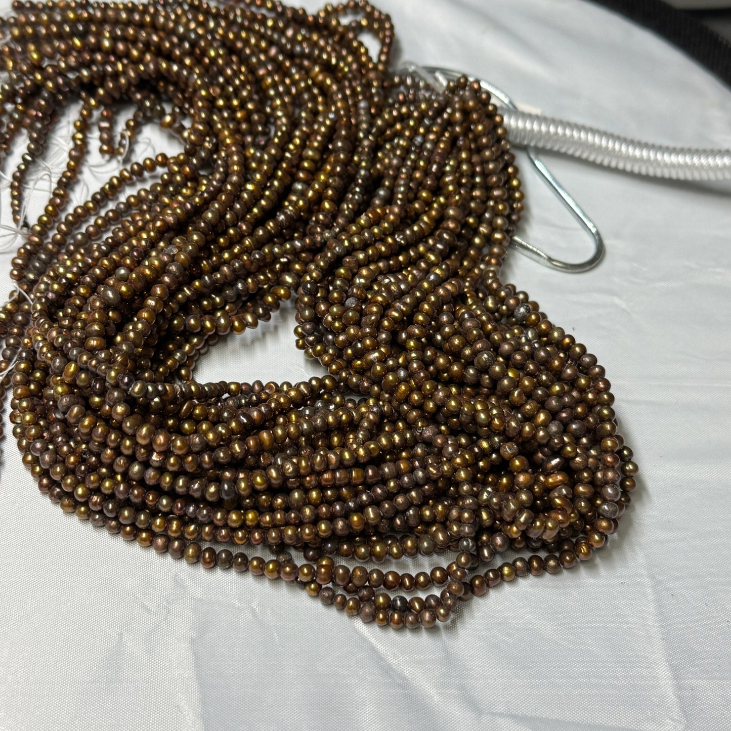 Chocolate Pearls 3-3.5 mm 16" strands
