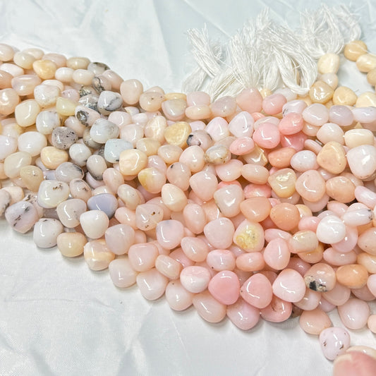 Opal beads, Peruvian Pink approx 12x12 Heart Shape 16" strands