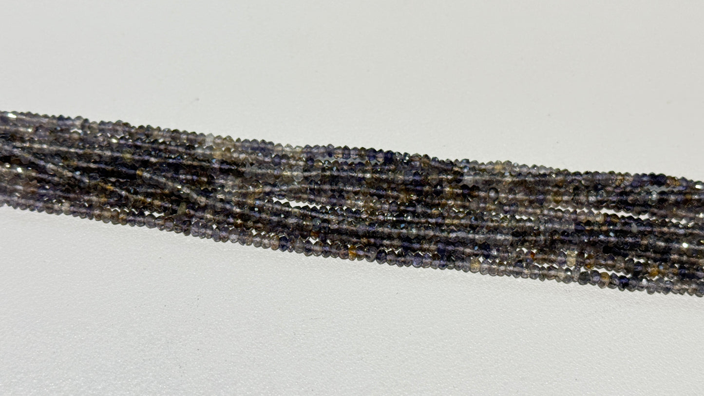 Tourmilinated Quartz 3mm 16" strand Faceted