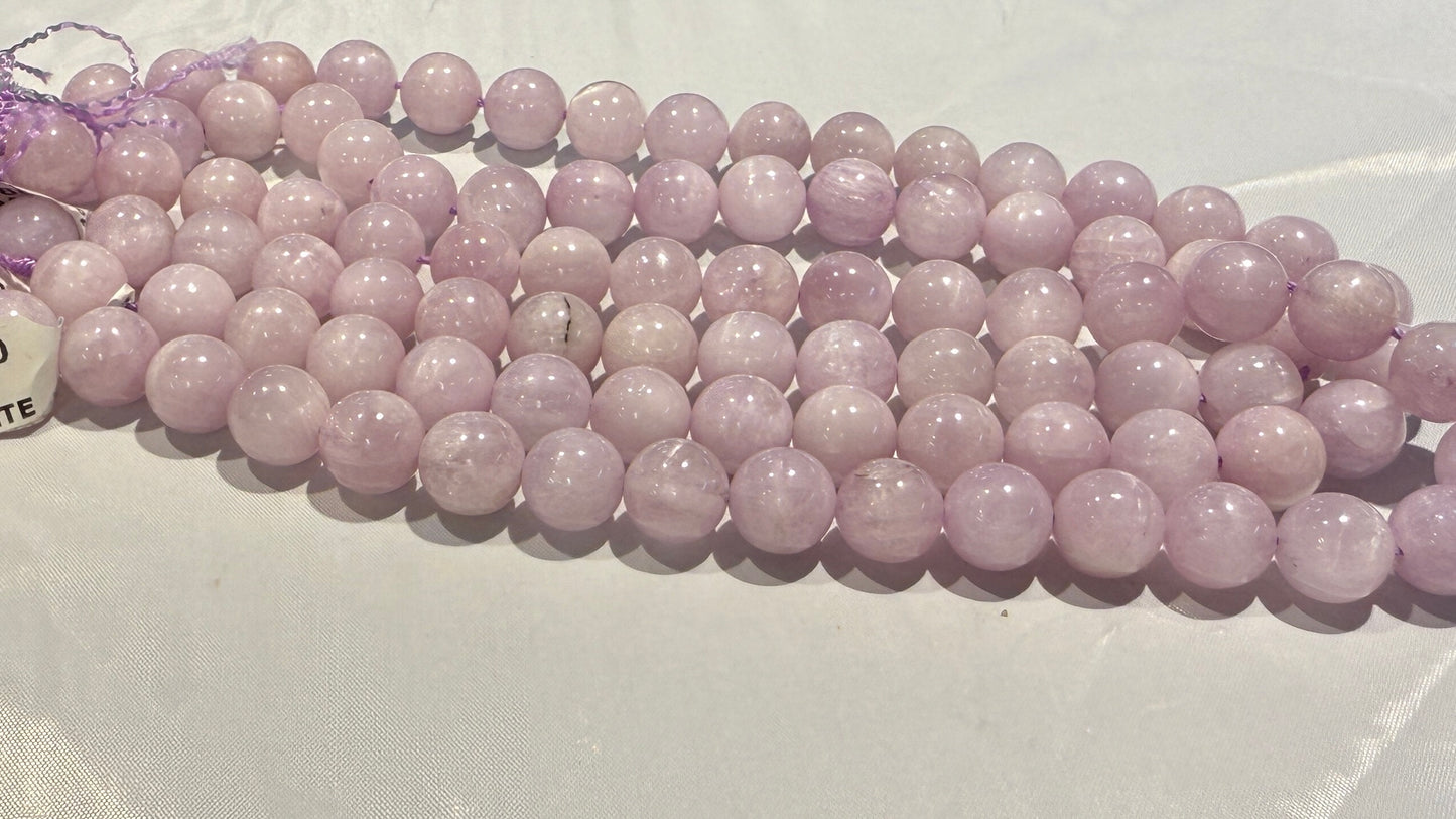 Kunzite 12 mm round beads 16" all Natural