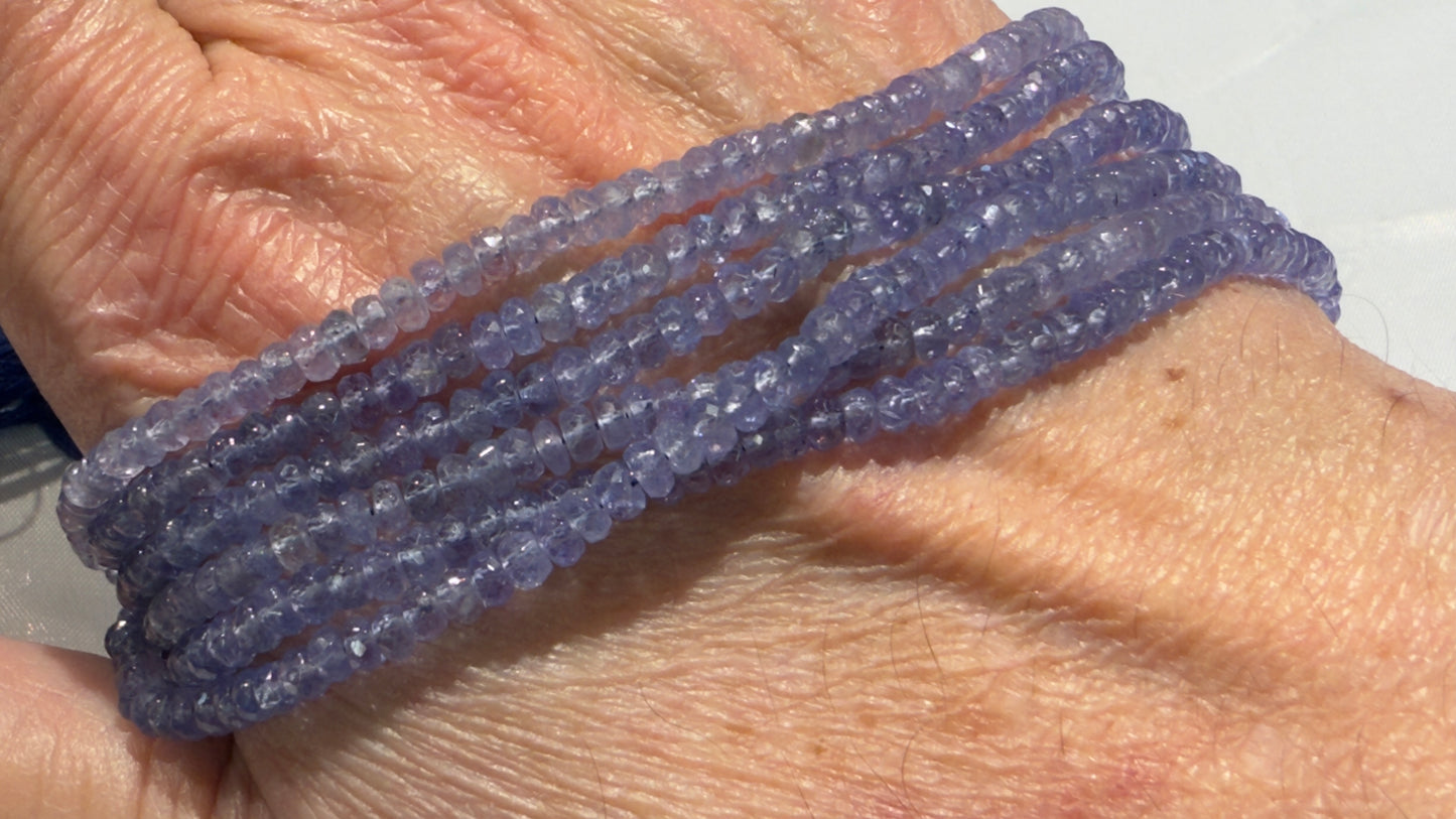 Tanzanite Beads AAA quality Faceted 3-4mm 15" strands