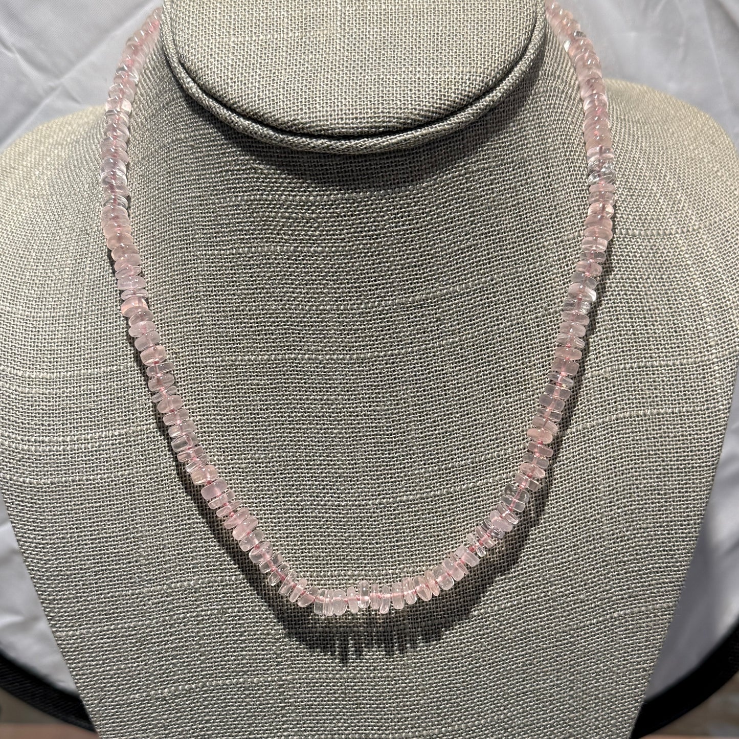 Gemstone Smooth 6mm Roundel knotted necklaces with vermeil extension clasp 16-20"