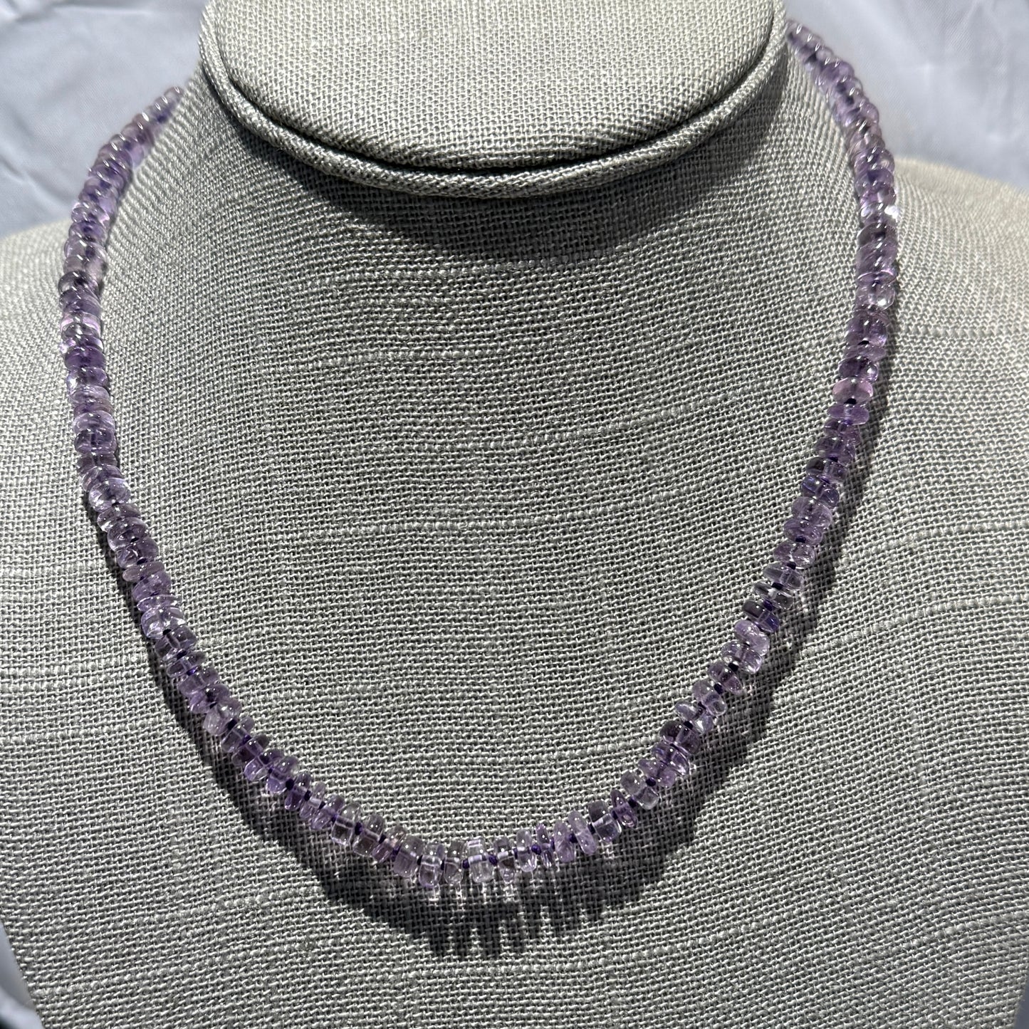 Gemstone Smooth 6mm Roundel knotted necklaces with vermeil extension clasp 16-20"