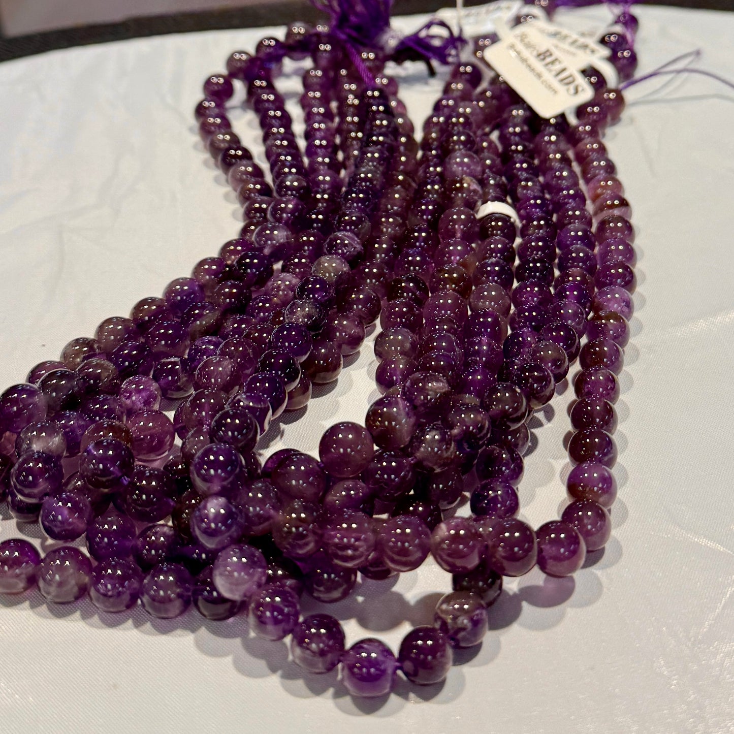 Amethyst Round Beads 8mm 16" Nice quality all natural!