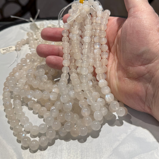 Moonstone Round Beads AAA+ quality approx 8 mm 15" strands