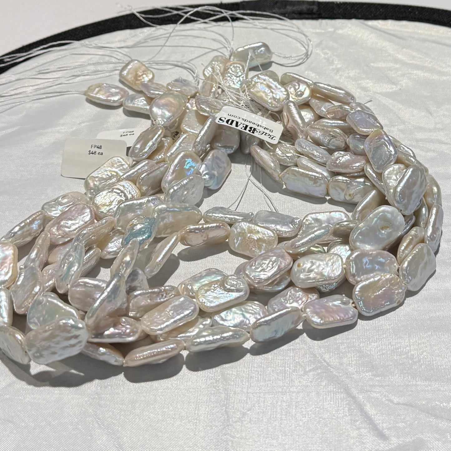 Rectangle Pearls, high luster! approx 11x17 15" strands