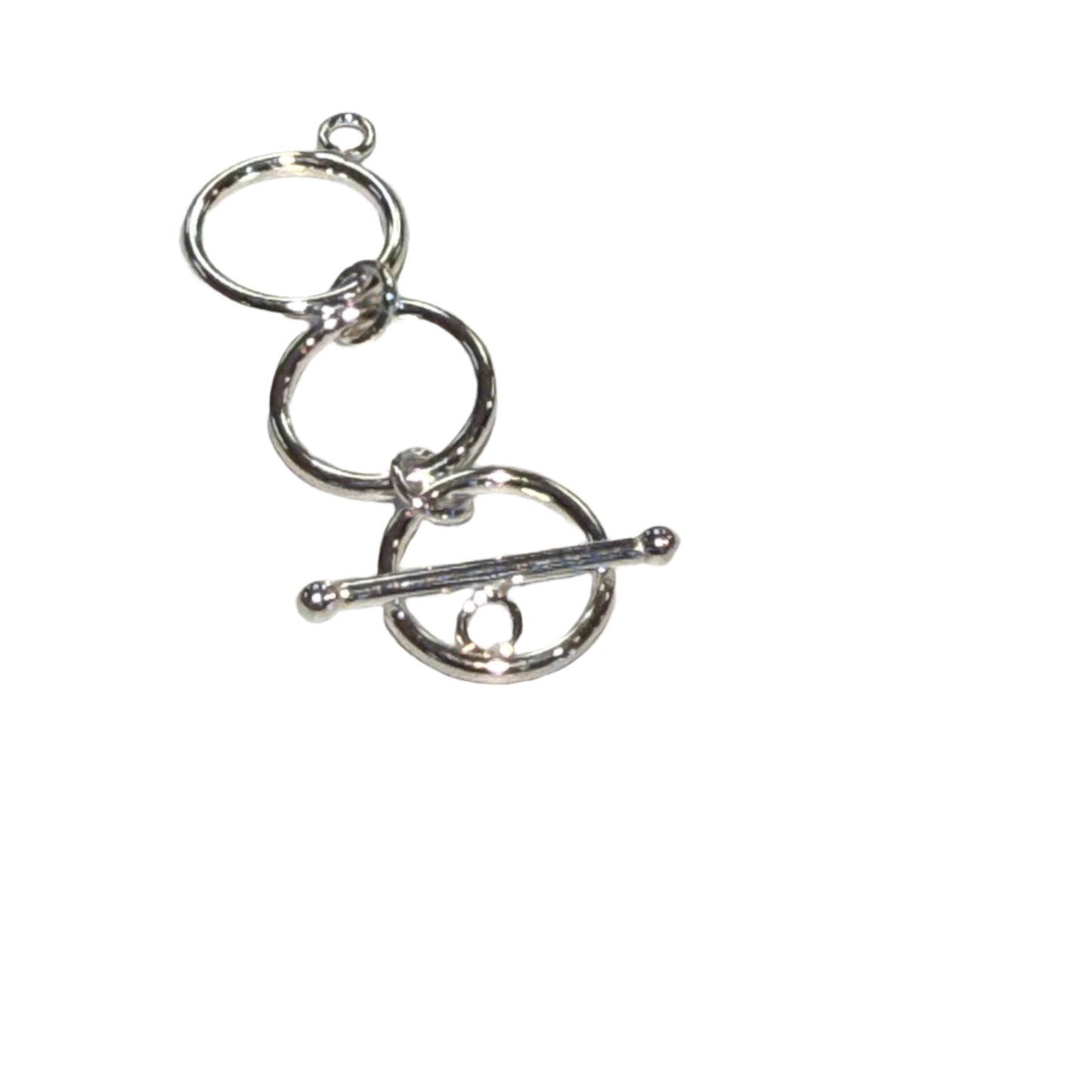 Sterling Silver 12mm Round Toggle Clasp w/ 3 Ring Extender USA Made!