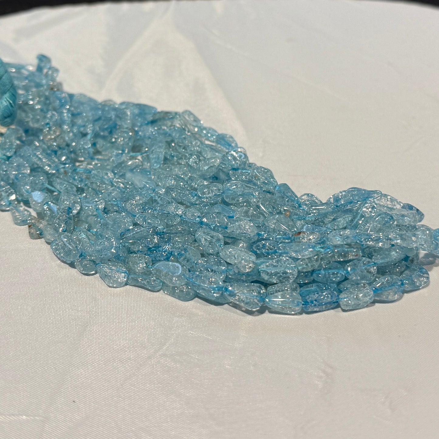 Genuine Aquamarine Pear Shape approx 15" strands