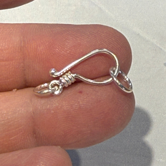 Sterling Hook and Eye Clasp from Bali! 18 mm long