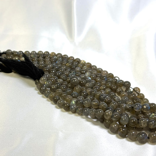 Labradorite Round Beads 8 millimeters 15" strands lots of flash!