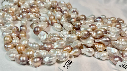 Large Baroque Pearls Multi Color 15-18mm 15" Top Quality. Natural Color!