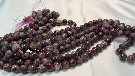 Plum Color Natural Tourmaline Round Beads 10 mm approx 15" strands