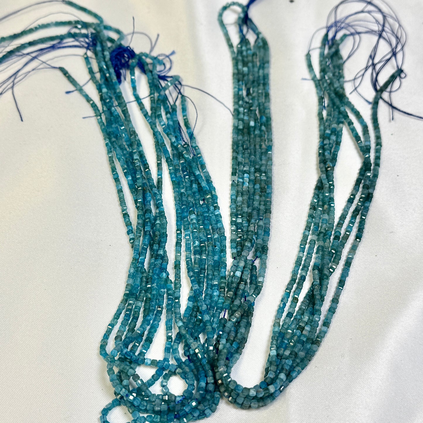Apatite Beads 2mm Faceted Cubes 15" strands