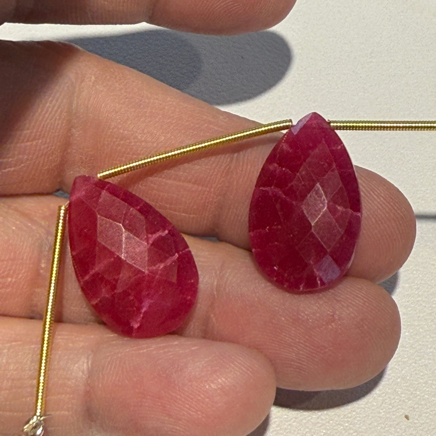 Enhanced Ruby Large Briolettes 20x14. Price is for 2 Rubies