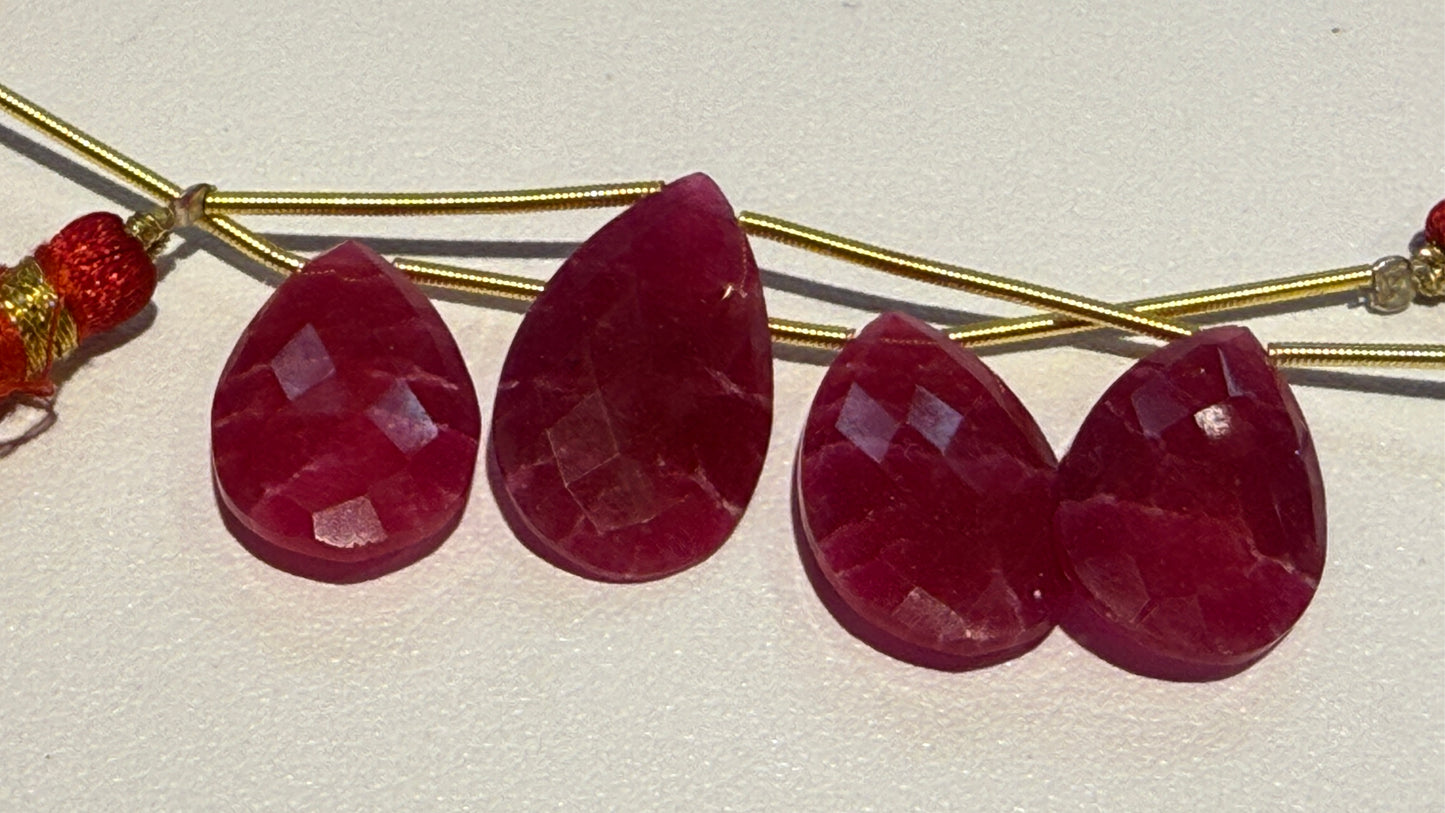 Enhanced Ruby Large Briolettes 20x14. Price is for 2 Rubies