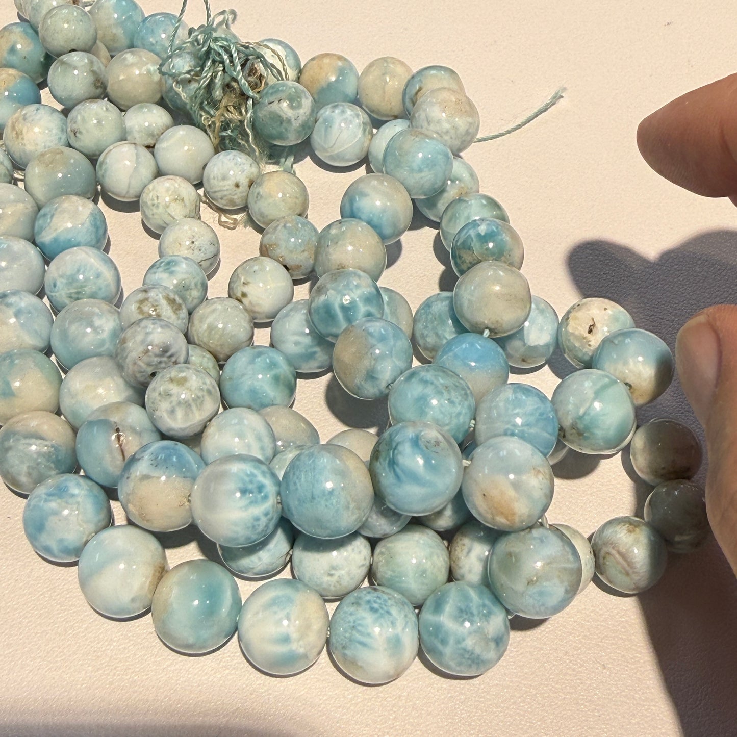 Larimar Round Beads AAA quality 2 sizes available! 15" strands