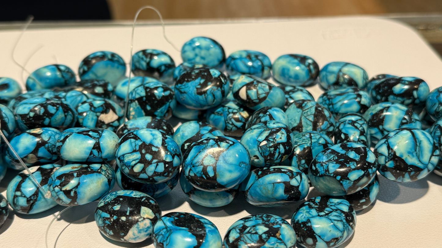 Magnesite, treated to make it look really cool! 20x22mm 15" strands