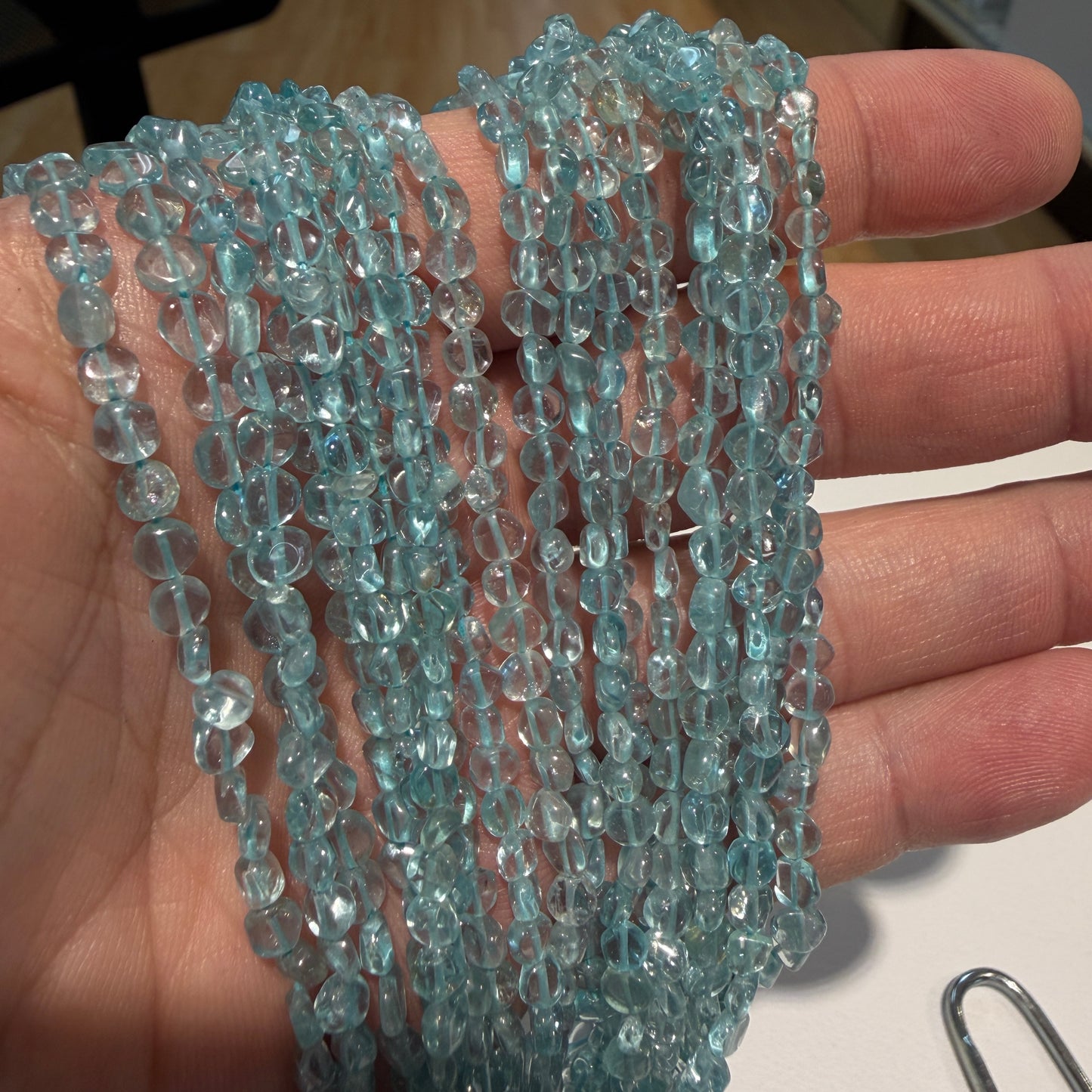 Apatite Beads, coin shaped, 5x2mm approx 15" strands