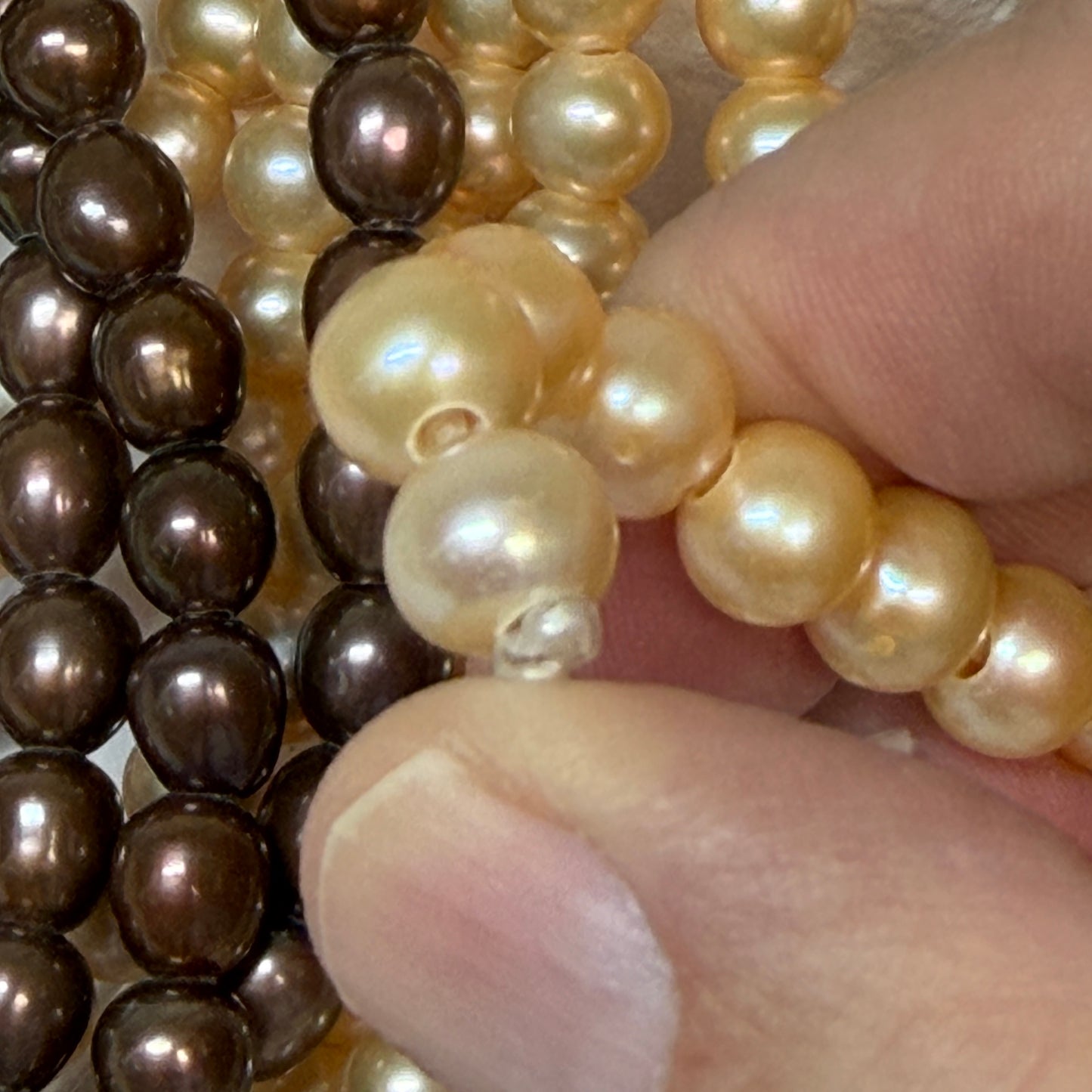 Genuine Large Hole Pearls with 2mm holes, 8" strands 8mm, now $10 a strand!