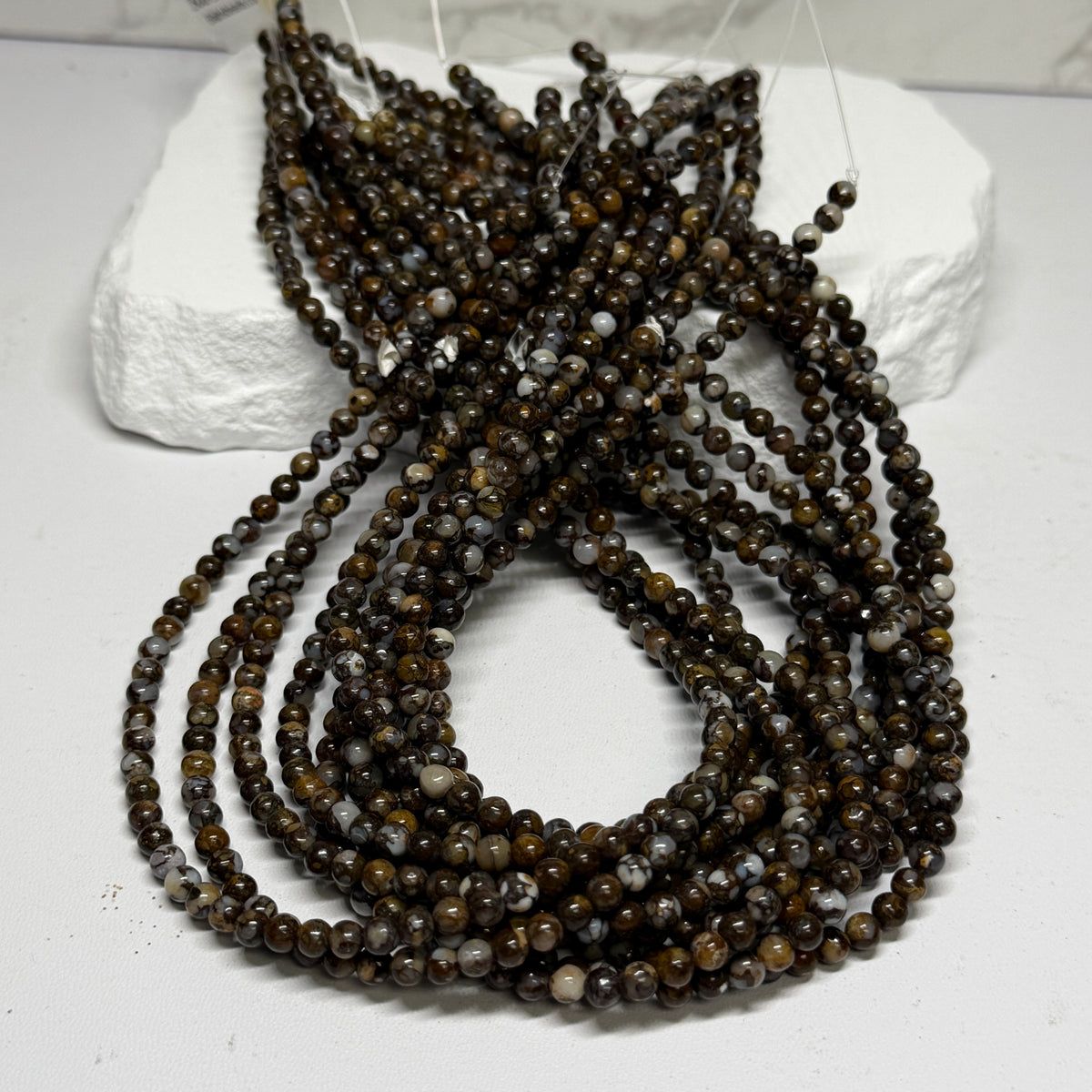 Boulder Opal 4mm round beads 15" strands