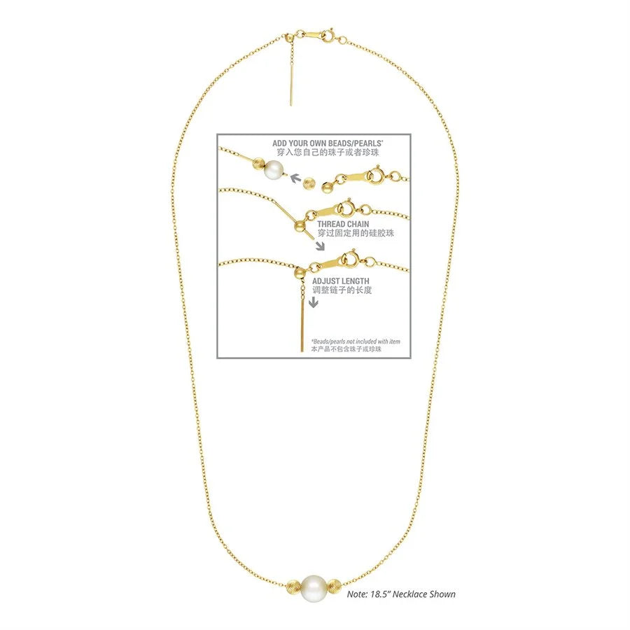 22" ADD-A-BEAD CABLE CHAIN NECKLACE