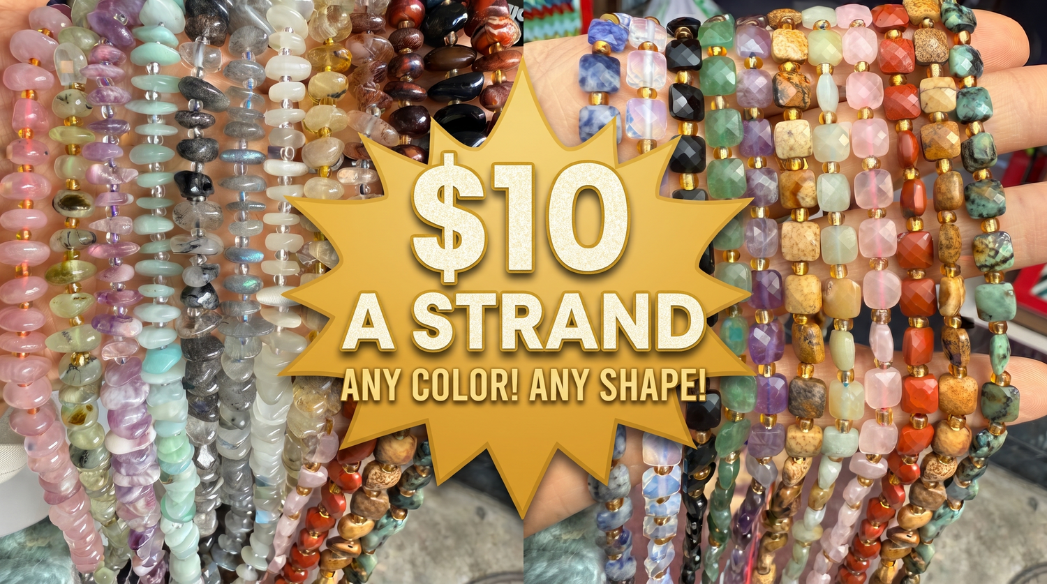 Picture of gemstone beads on sale for $10. It is a general picture 