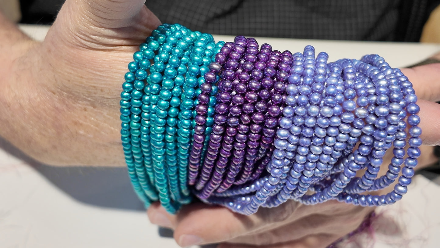 Freshwater Pearls in Mermaid Colors 4 mm 16" strands $10 a strand