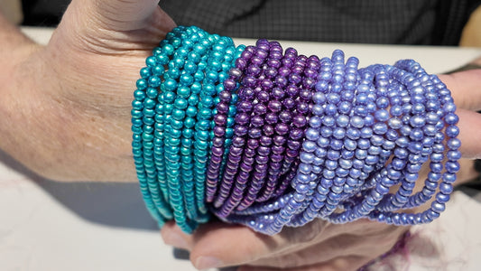 Freshwater Pearls in Mermaid Colors 4 mm 16" strands $10 a strand