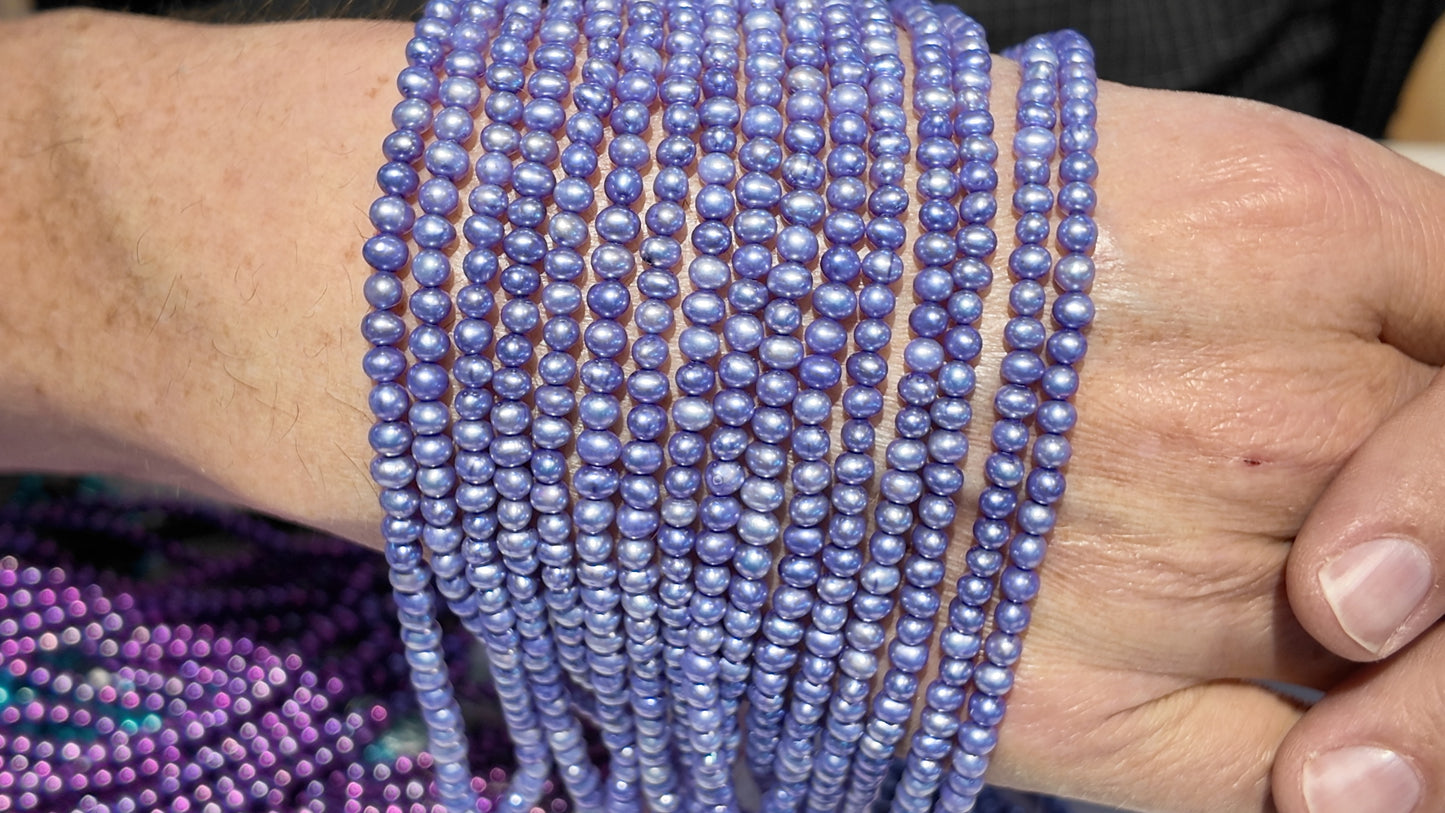 Freshwater Pearls in Mermaid Colors 4 mm 16" strands $10 a strand