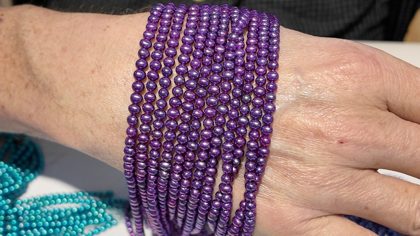 Freshwater Pearls in Mermaid Colors 4 mm 16" strands $10 a strand