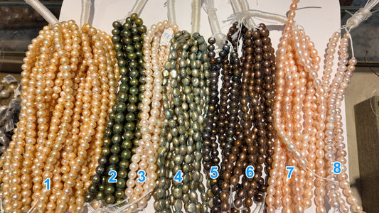 Pearls with Large 2mm hole!  8" strands!  $10 a strand