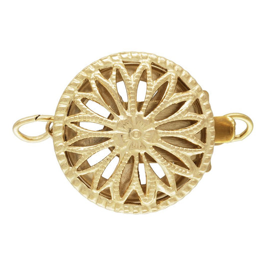 Gold Filled! 12.0MM ROUND FILIGREE PEARL CLASP